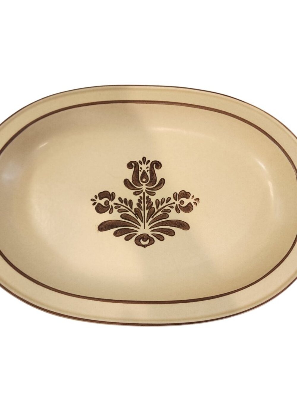 Vintage Pfaltzgraff Village Serving Platter Beige Brown Vintage 14"